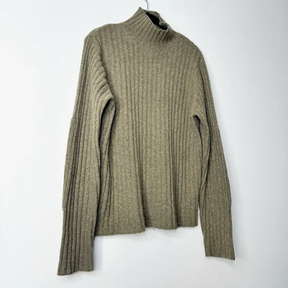 Abercrombie & Fitch VTG Wool Turtleneck Sweater Knit Elbow Patch Mens Small
